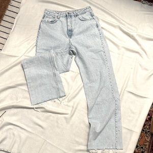 Zara wide leg light wash denim 42